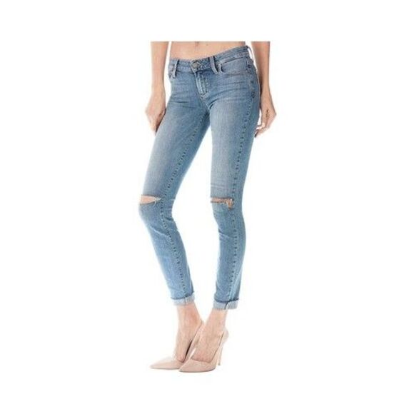 PAIGE Women's Verdugo Ankle Jeans W/Raw Hem Cuff-Bella Destructed 25